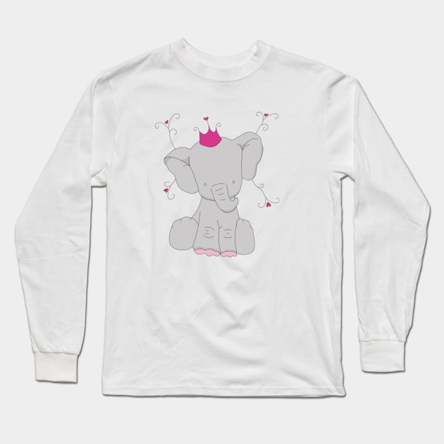 Baby Elephant Long Sleeve T-Shirt by Mamma Panda1